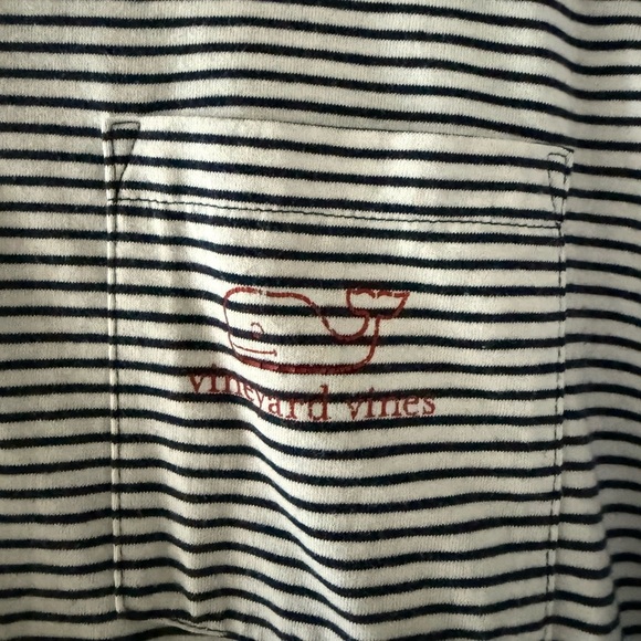 Vineyard Vines Navy and White Striped Tee - Picture 2 of 4